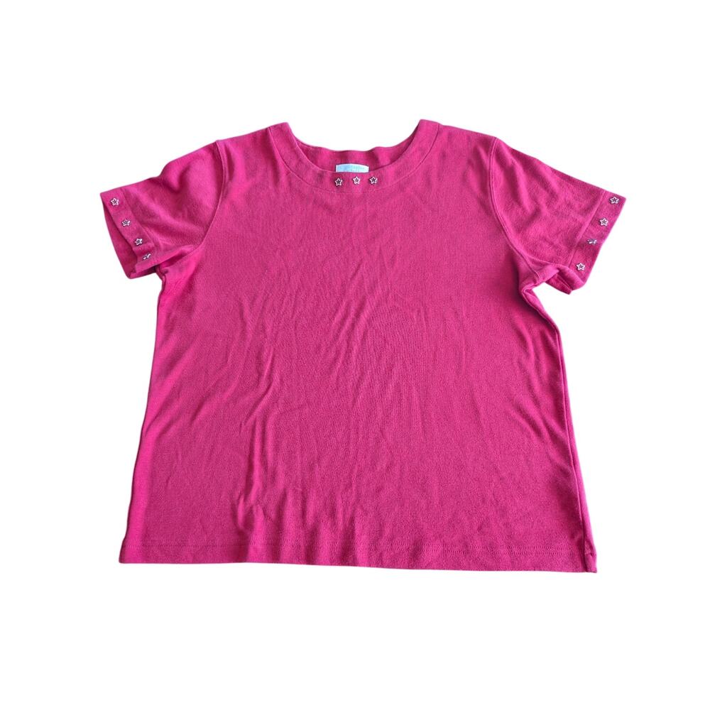 Christopher & and Banks Women's Size XL thick knit  Red Star Rivets tshirt EUC